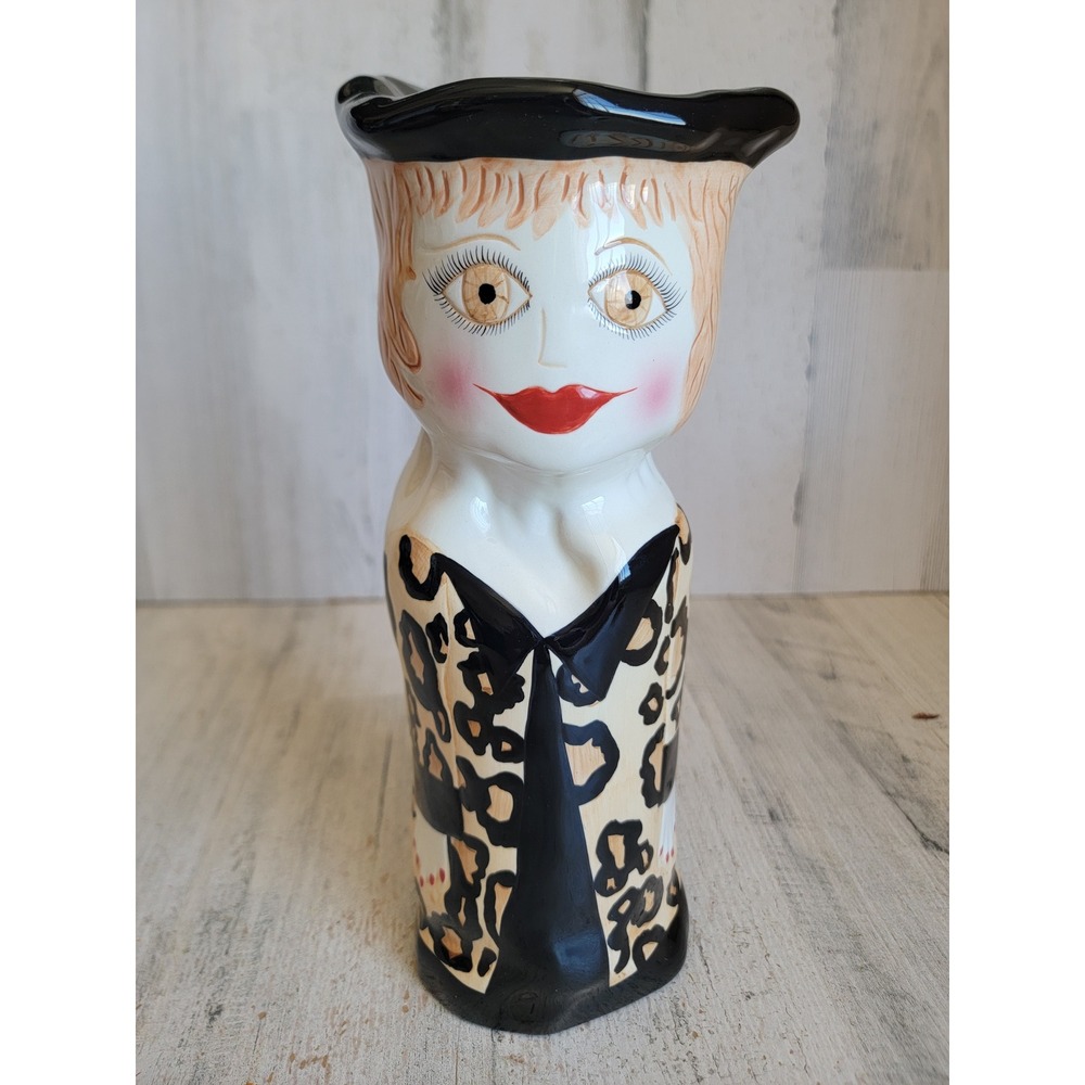 Susan Paley leopard Francis vase vintage Bella casa ceramic dress lady home